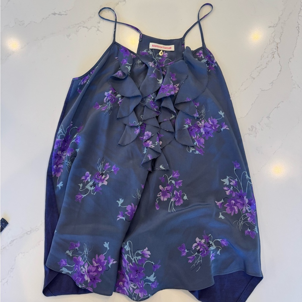 Rebecca Taylor Purple Floral Camisole